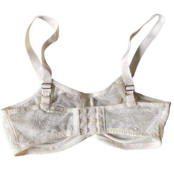 Donna Karen Intimates Semi-Sheer Ivory‎ Cream Lace Underwire Bra 34D - Picture 5 of 7